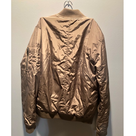 Light Brown Tan Bomber Jacket Size Small - Picture 2 of 3